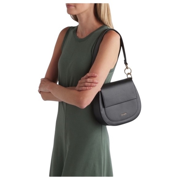 New W/Tags Ted Baker Darcell Leather Saddle Bag in Black - Picture 7 of 15